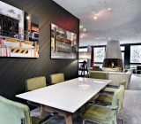 A wallpaper as a headboard