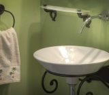 Waxed concrete in the bathroom